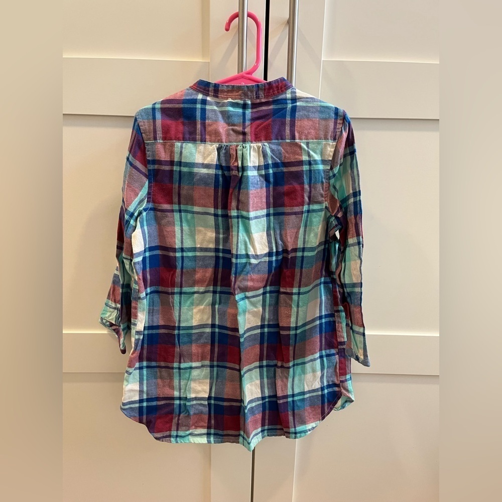 J. Crew crewcuts plaid flannel tunic shirt size 8 - Picture 4 of 7